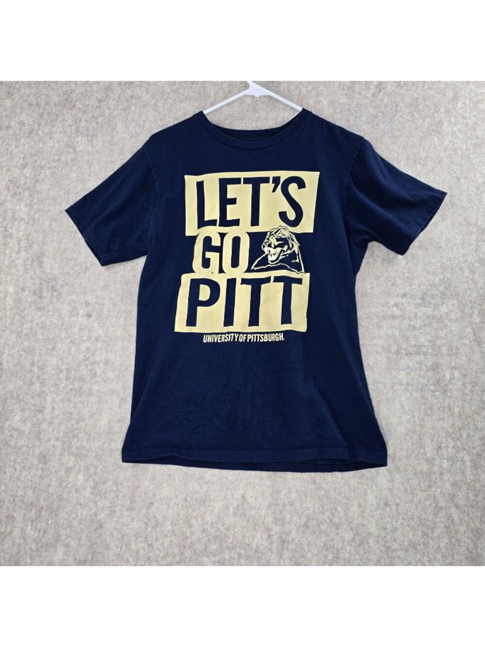Adidas Mens University Of Pittsburgh Graphic Navy Tee Medium 100% Cotton